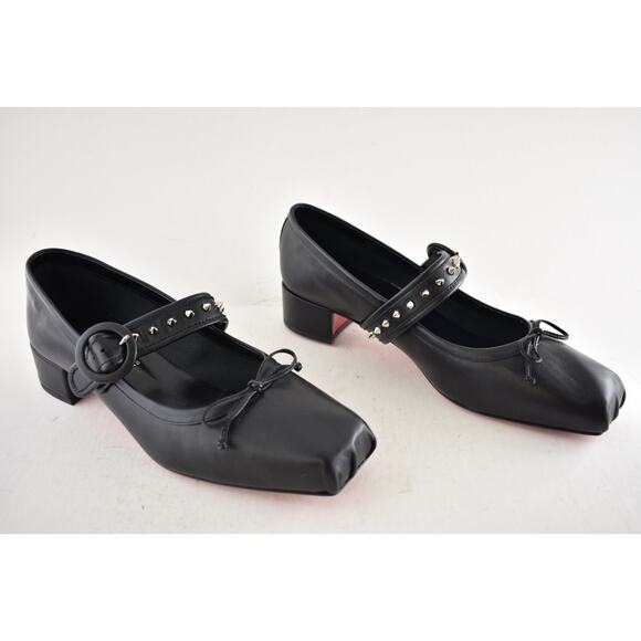 Christian Louboutin Mamastrapita Spikes 30 Black Maryjane Ballet Heel Flat 41 - Picture 4 of 16